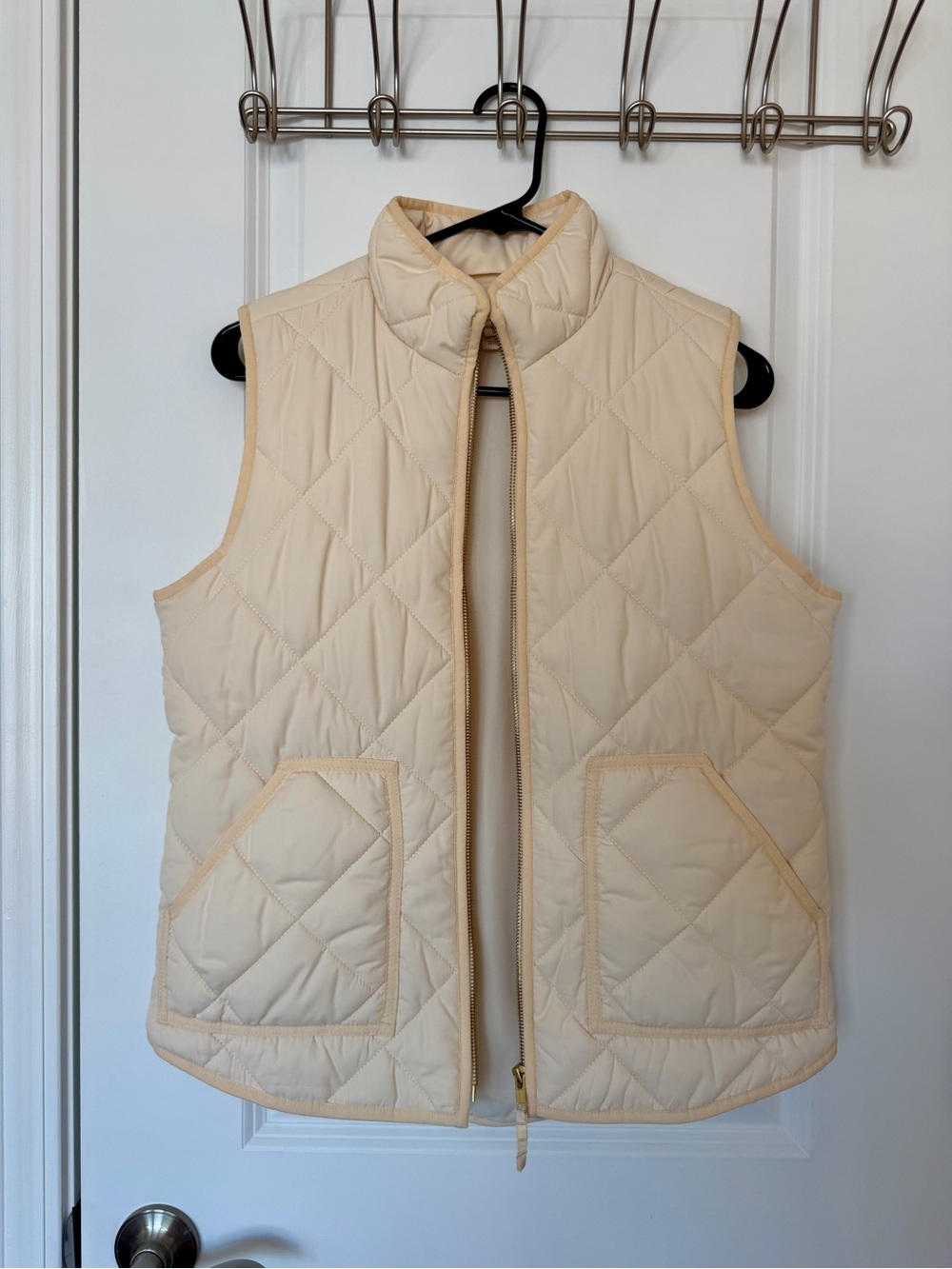 J. Crew Quilted Puffer Vest Cream